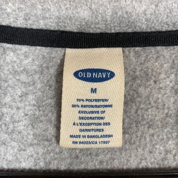 Old Navy Gray Quarter Zip Pullover Fleece Sweatshirt Chest Pocket Mens Size M - Picture 5 of 9